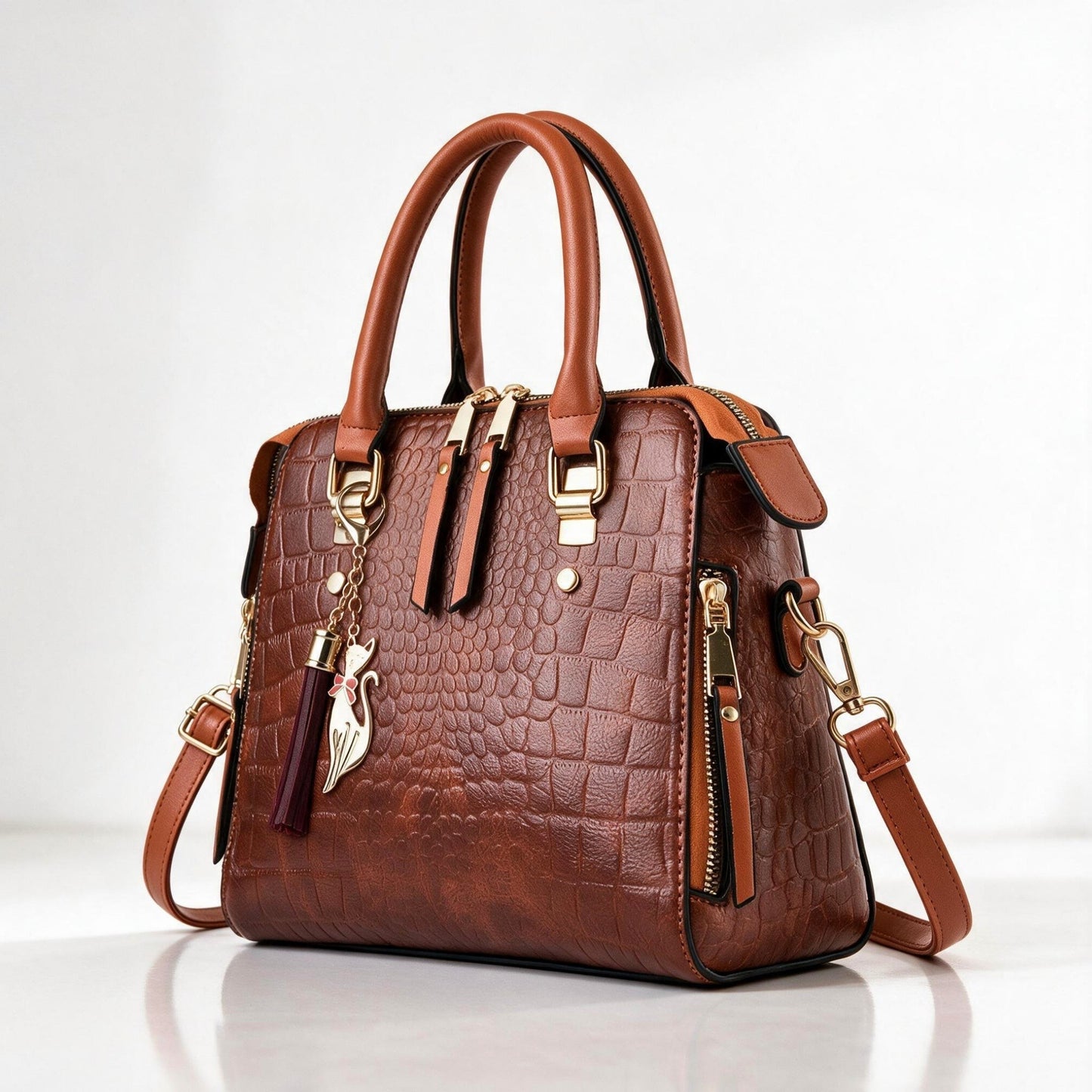Milanesi Structured Handbag - Cognac