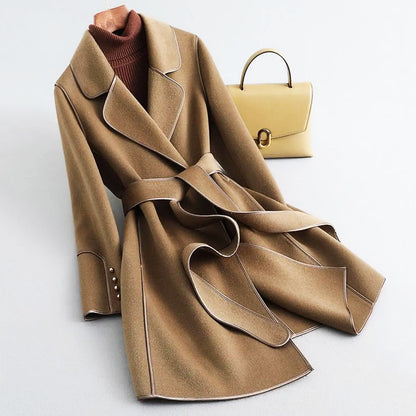 Milano Wool Trench Coat - Chêne Brown