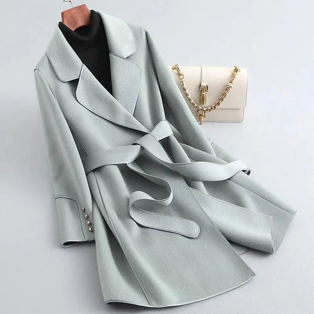 Milano Wool Trench Coat - Pastel Blue