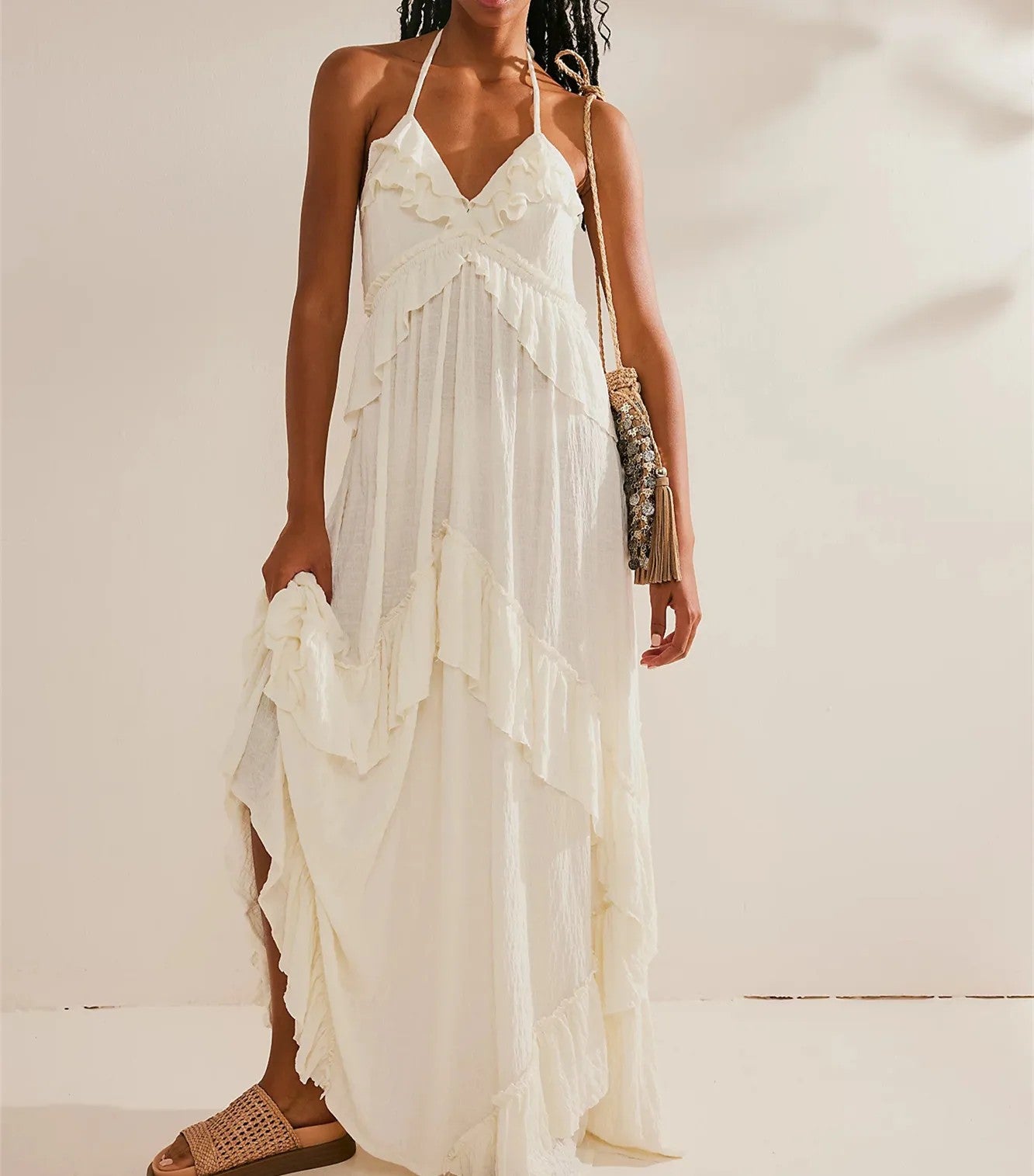 Mirasol Tiered Maxi Dress - Ecru