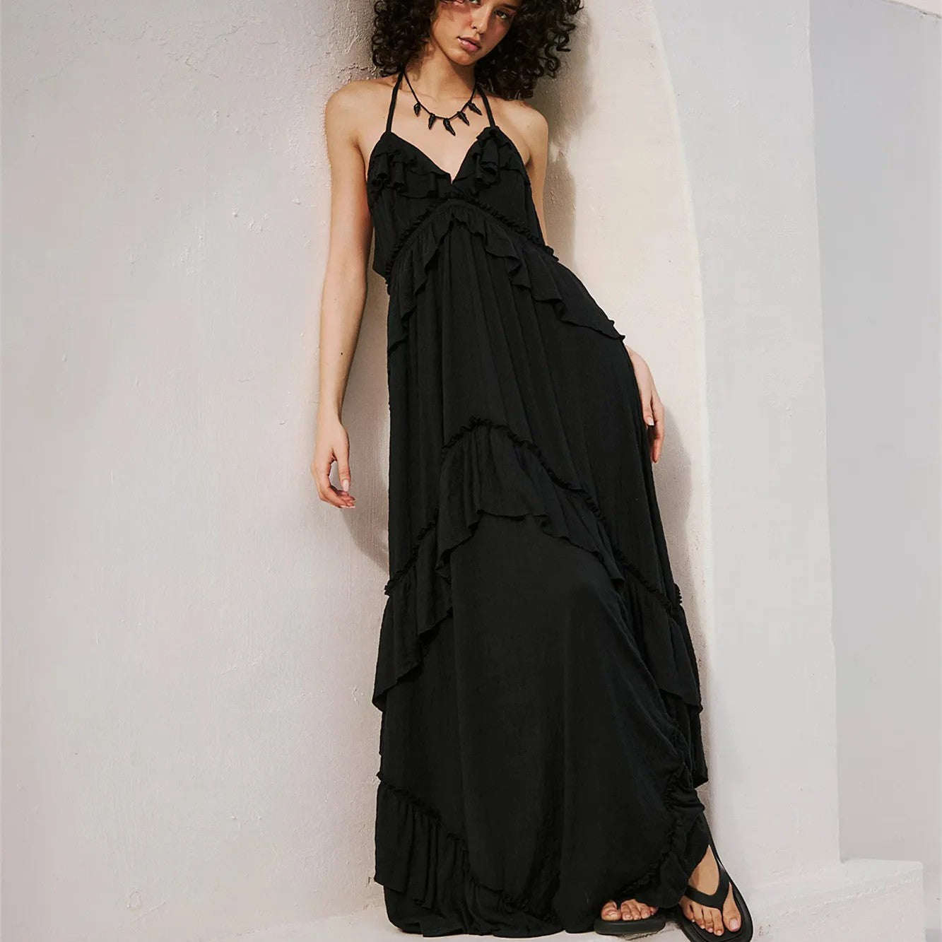 Mirasol Tiered Maxi Dress - Onyx