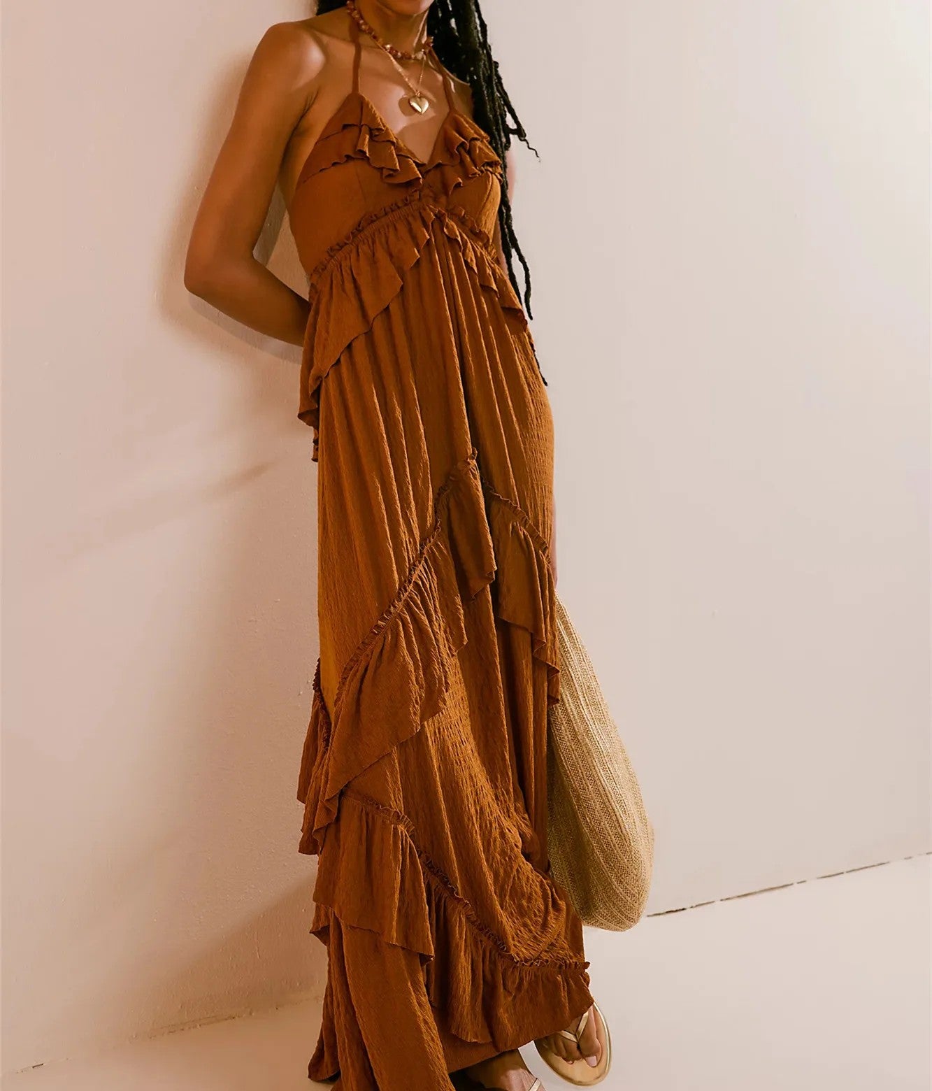 Mirasol Tiered Maxi Dress - Terracotta