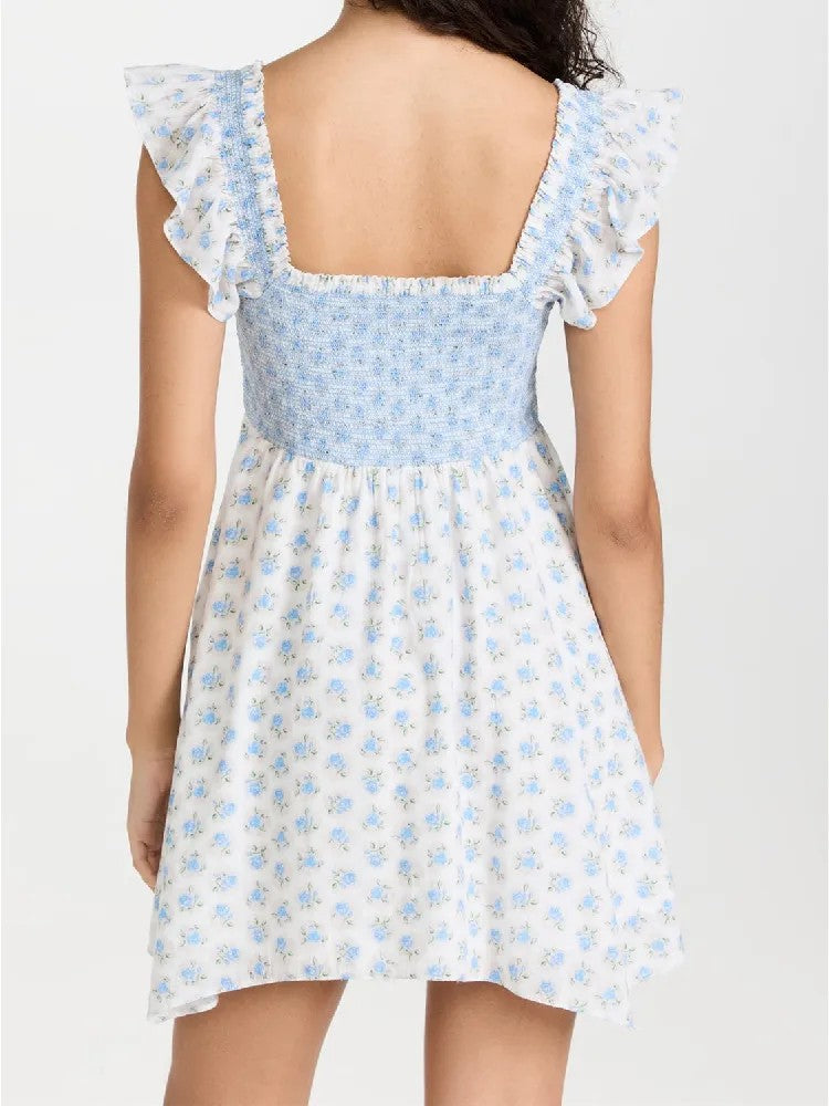Mira Floral Ruched Mini Dress