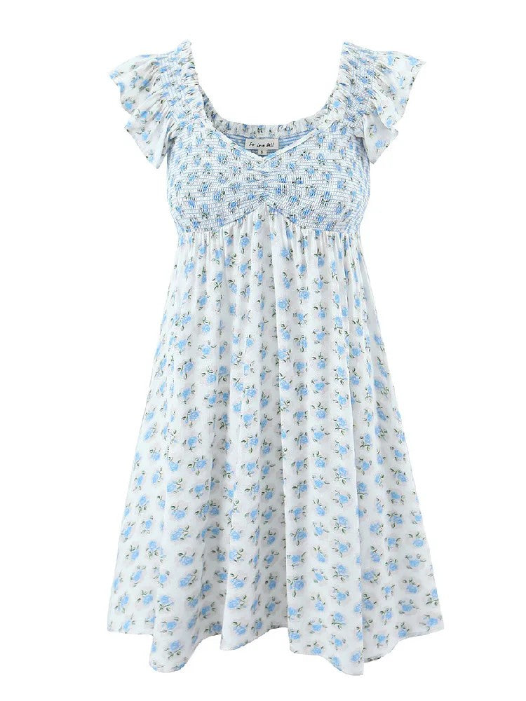 Mira Floral Ruched Mini Dress