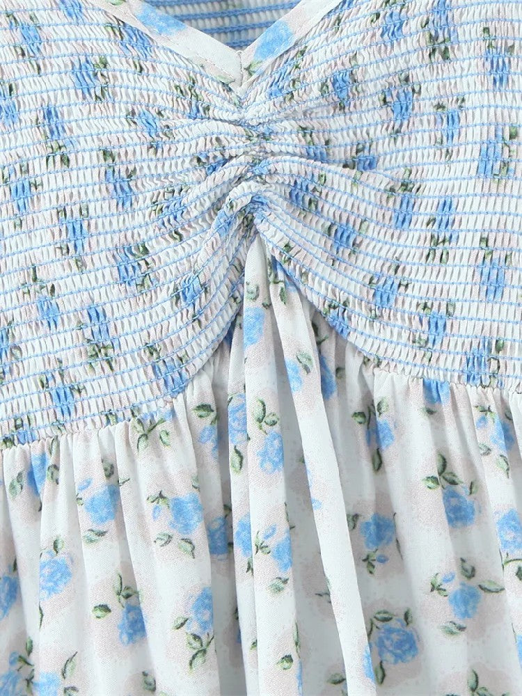 Mira Floral Ruched Mini Dress
