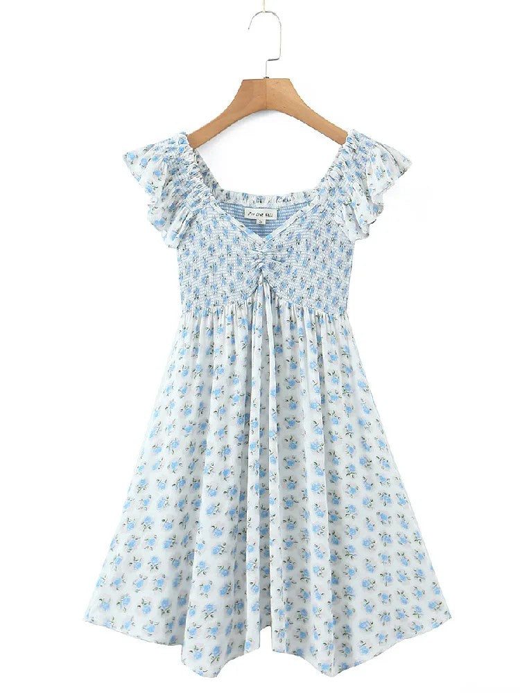 Mira Floral Ruched Mini Dress