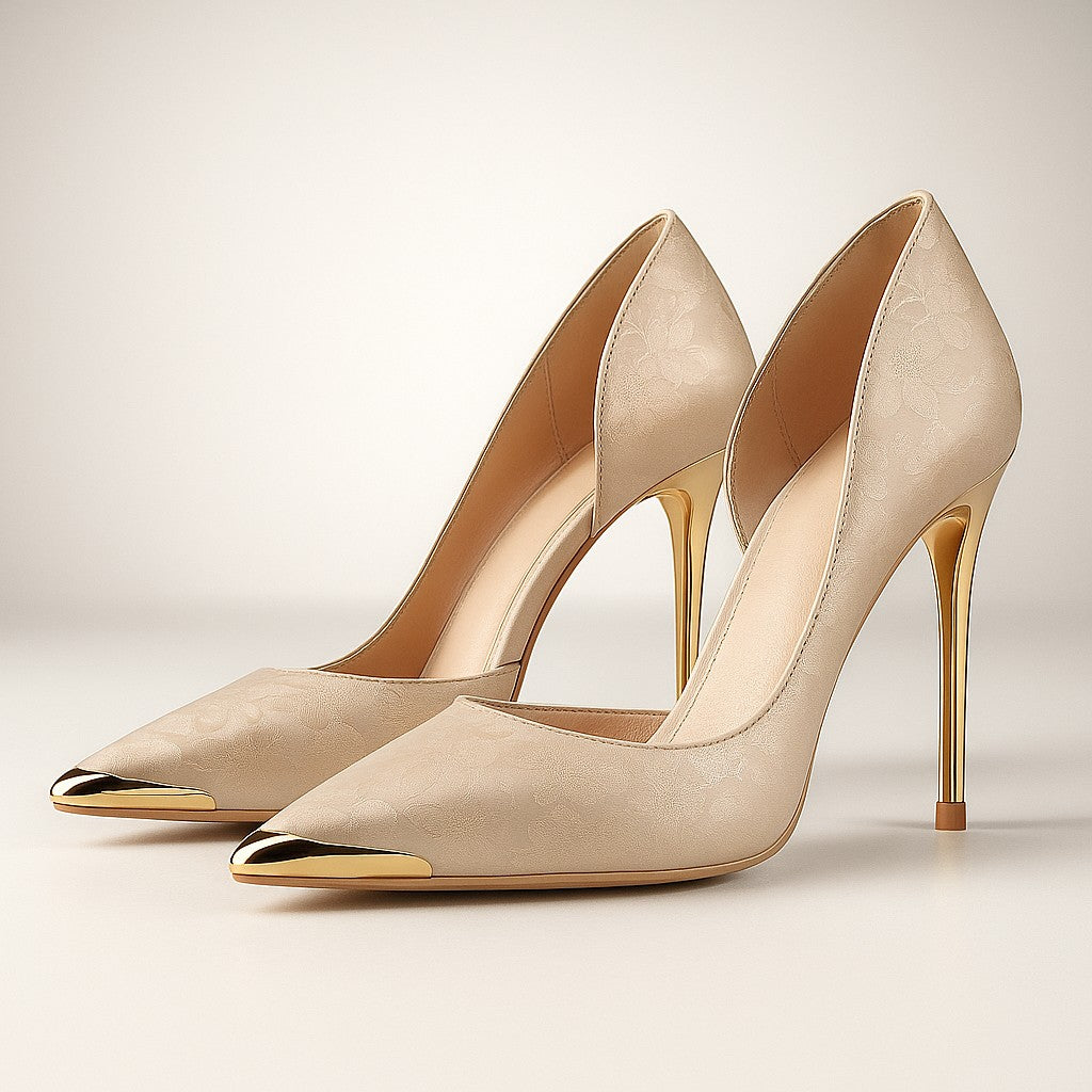 Modena Strappy Heeled Sandals - Champagne Shimmer
