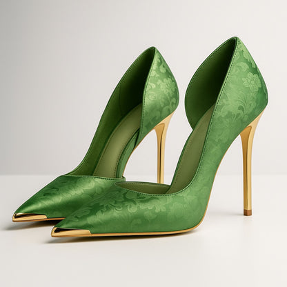 Modena Strappy Heeled Sandals - Emerald Green