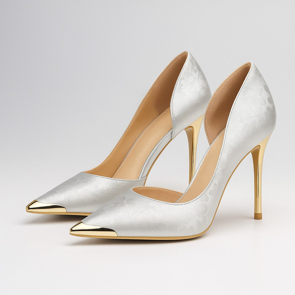 Modena Strappy Heeled Sandals - Icy Silver