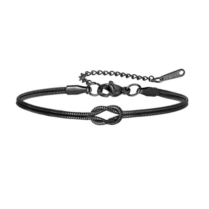 Monaco Love Knot Chain Bracelet - Black
