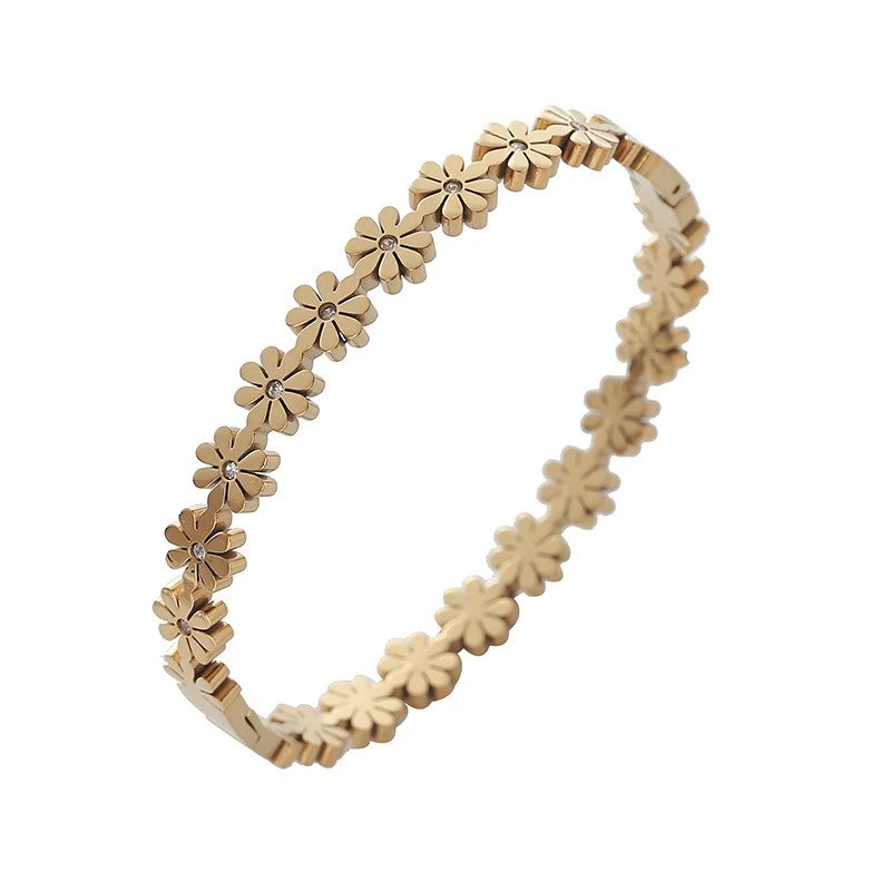 Monaco Rhinestone Flower Bracelet