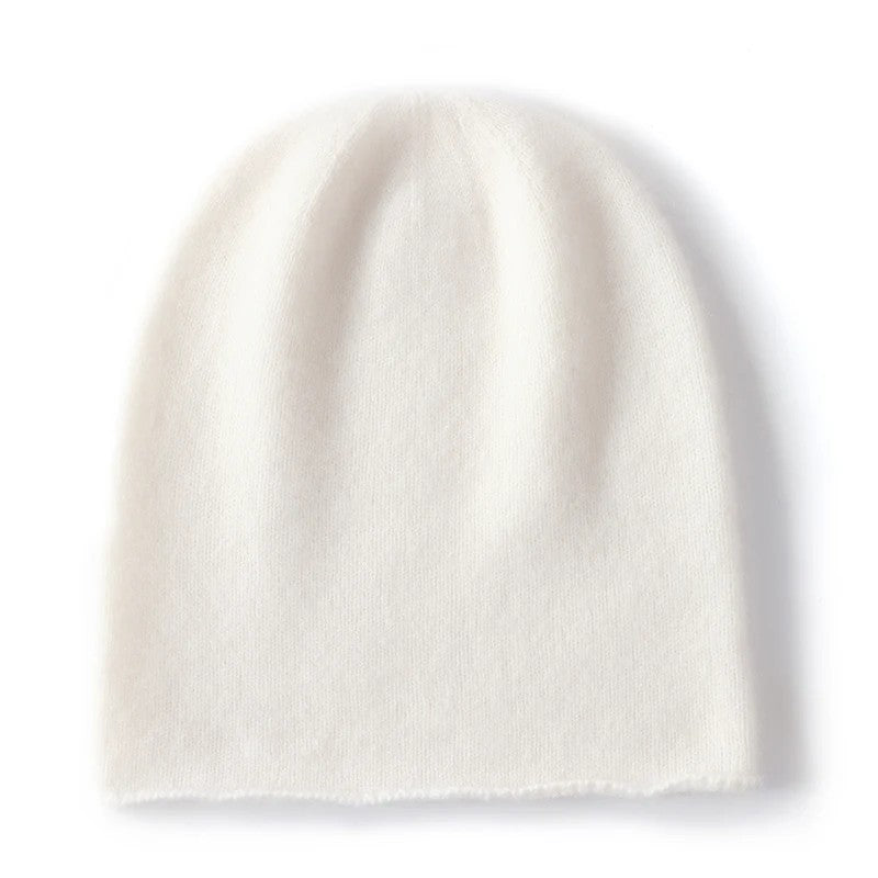 Monte 100% Cashmere Beanie - Chalk White