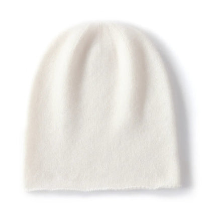 Monte 100% Cashmere Beanie - Chalk White