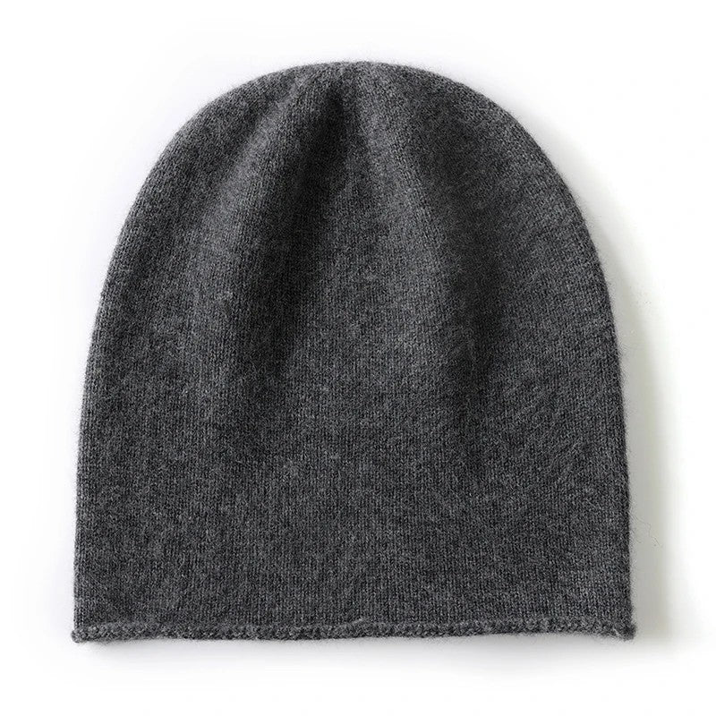 Monte 100% Cashmere Beanie - Charcoal