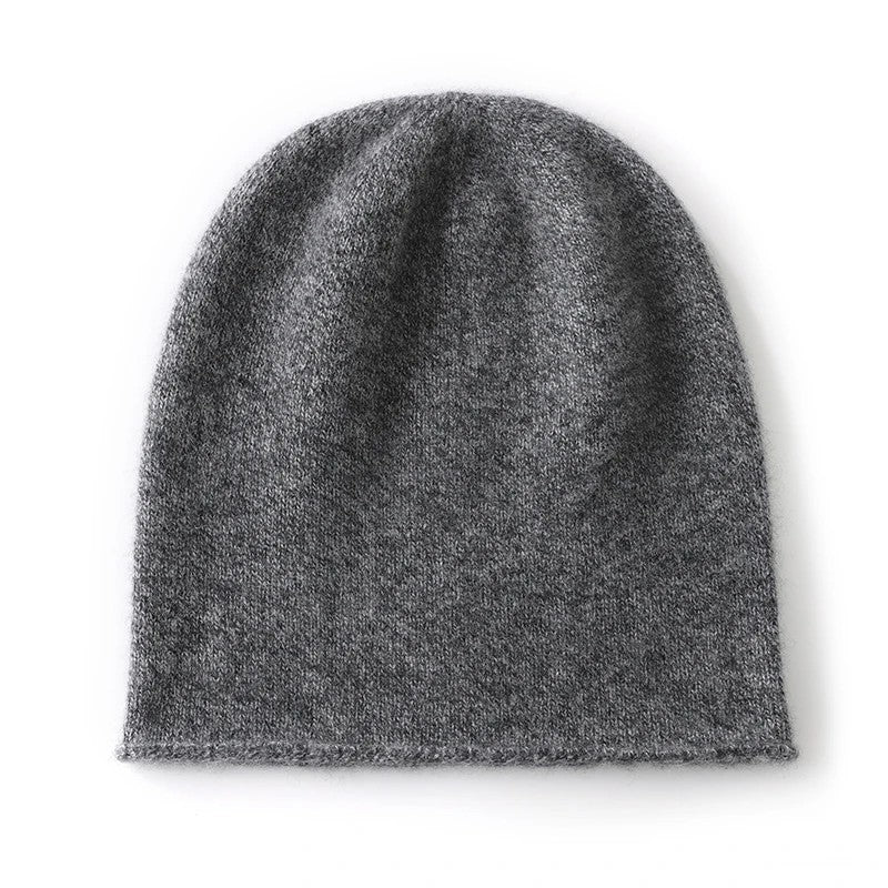 Monte 100% Cashmere Beanie - Heather Grey