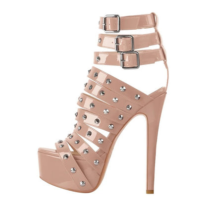 Mulford Patent Leather Sandals - Nude