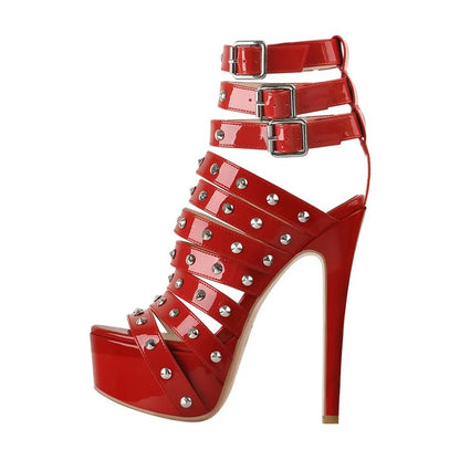 Mulford Patent Leather Sandals - Red