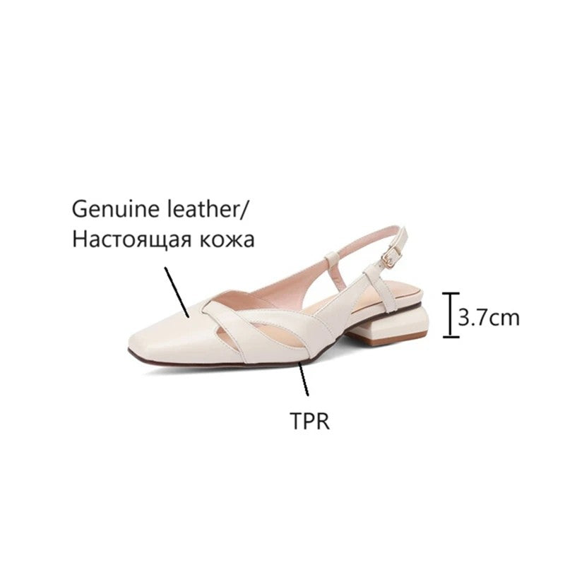 Murcia Genuine Leather Cover-Toe Sandals