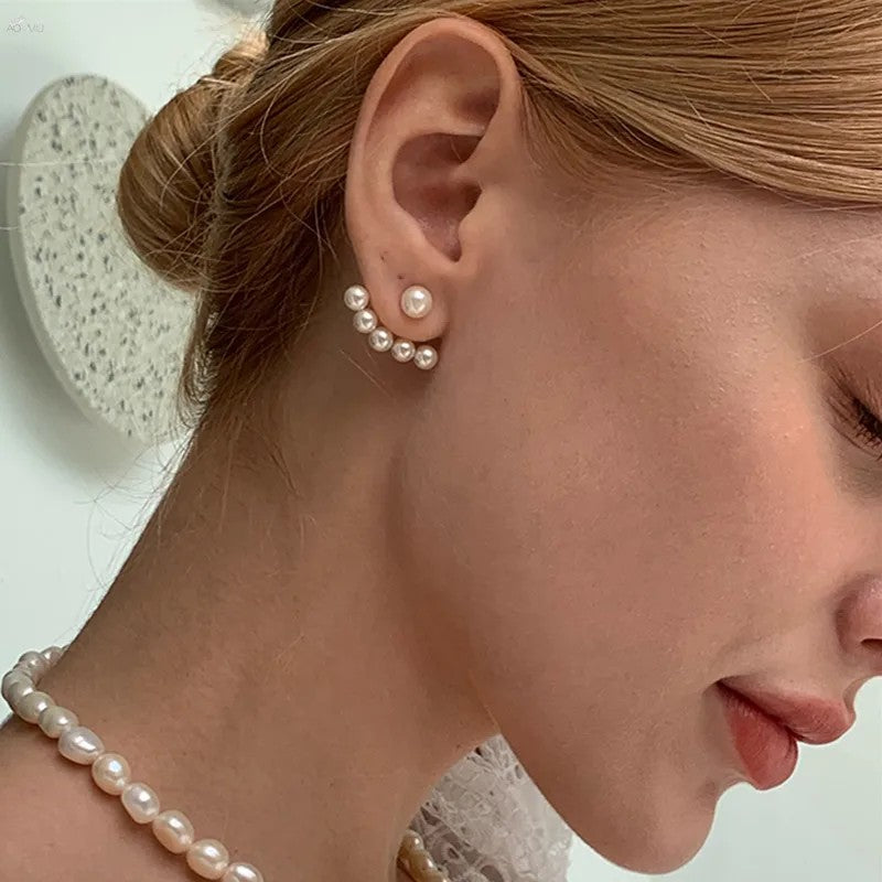 Murcia Imitation Pearl Studs - Pearl White