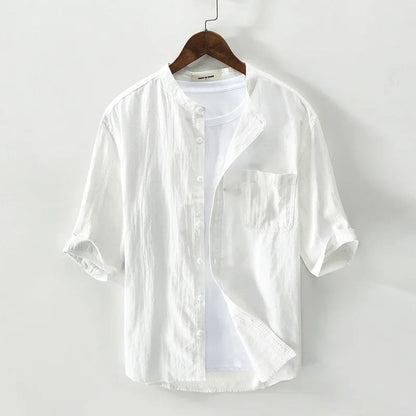 Nantes Cotton Half Sleeve Shirt - White