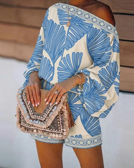 Naxos Tropical Shorts Set - Coastal Blue