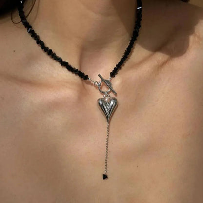 Nera Heart Pendant Necklace - Ebony Heart Toggle