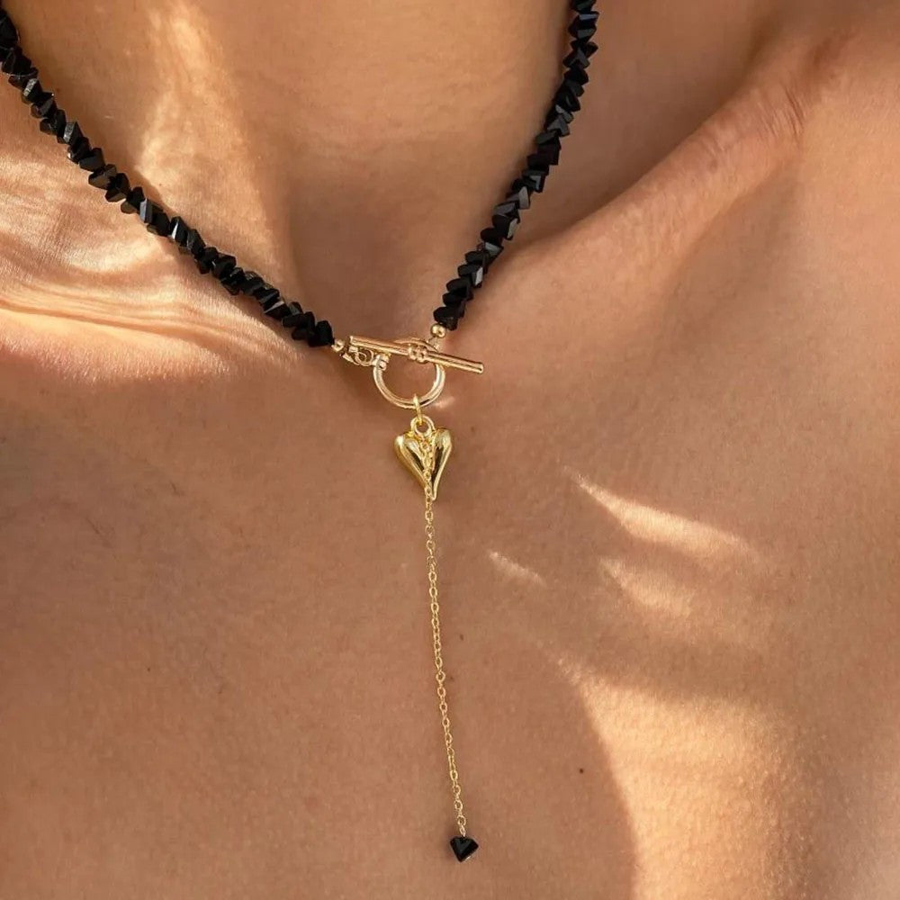 Nera Heart Pendant Necklace - Gilded Heart Toggle