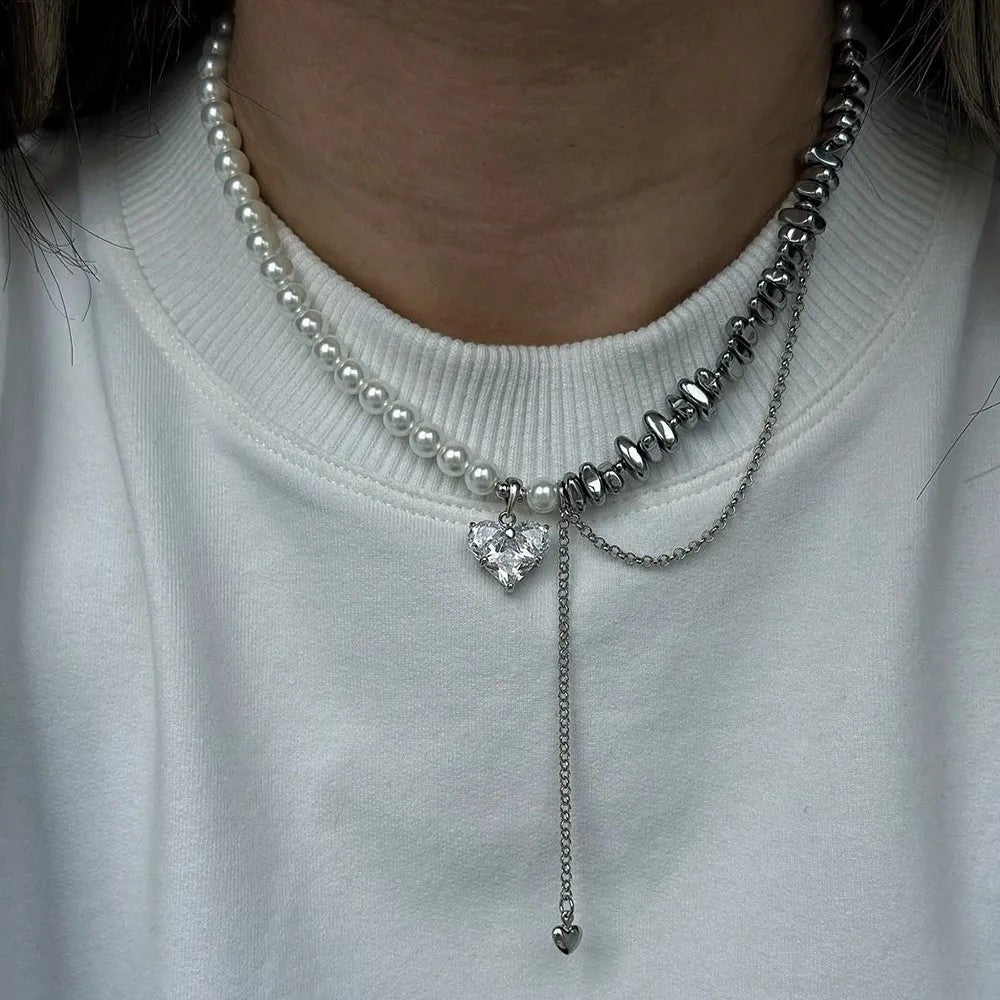 Nera Heart Pendant Necklace - Luminescent Pearl Heart