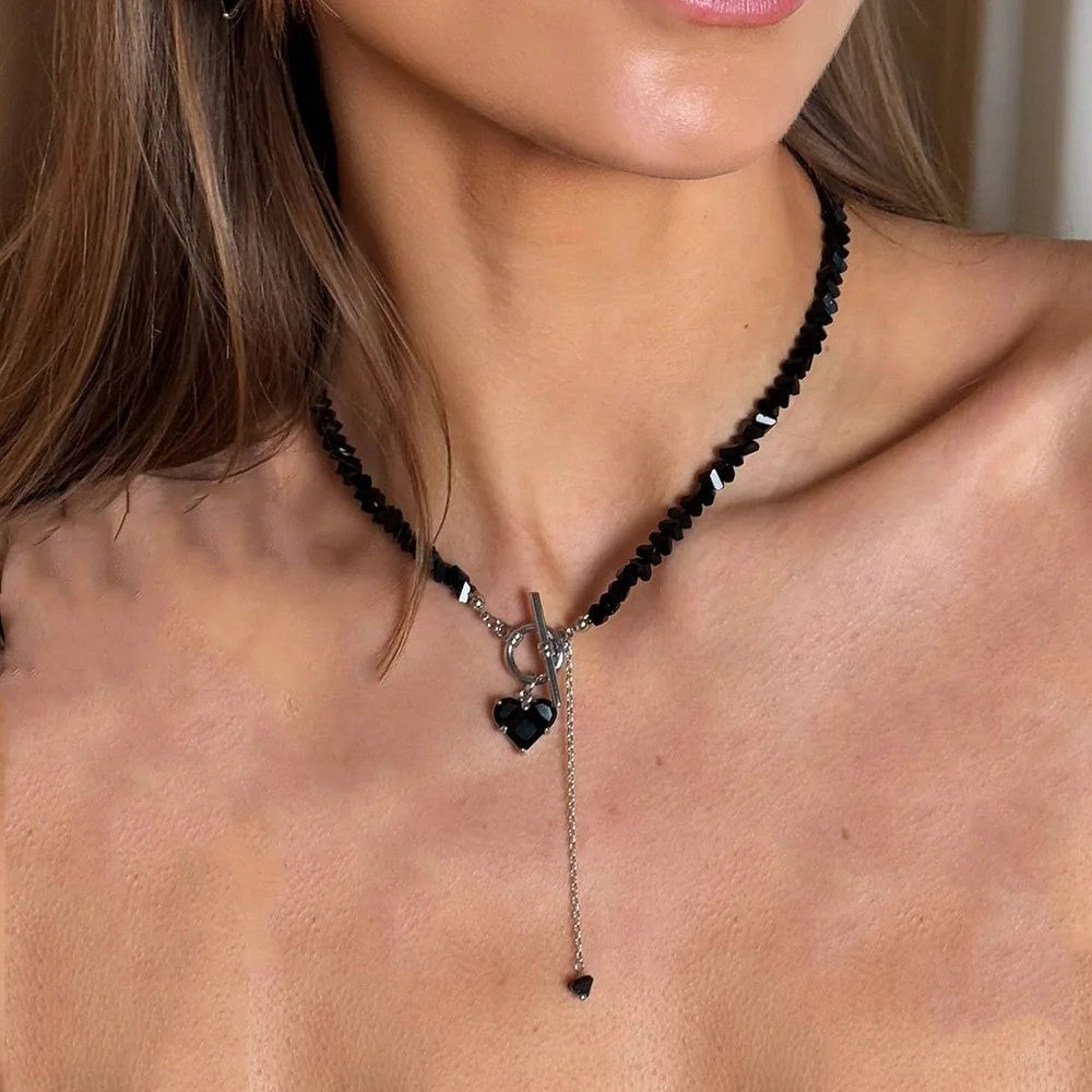 Nera Heart Pendant Necklace - Midnight Heart Toggle