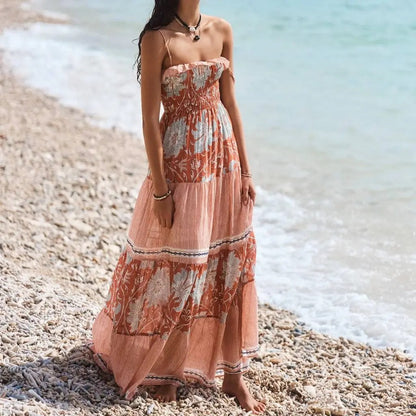 Nimes Floral Tiered Maxi Dress