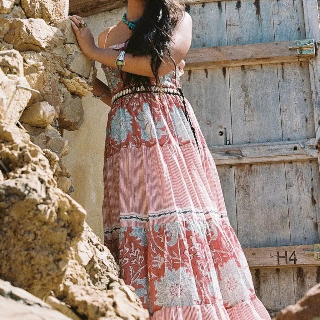 Nimes Floral Tiered Maxi Dress