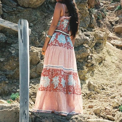 Nimes Floral Tiered Maxi Dress