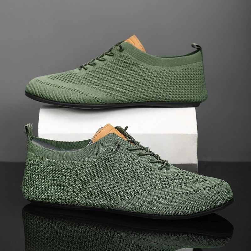 Nola Mesh Knit Slip-Ons - Sage Green