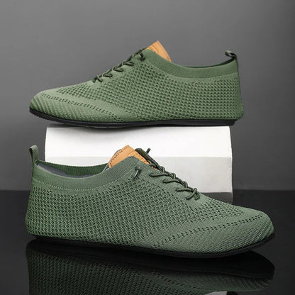 Nola Mesh Knit Slip-Ons - Sage Green