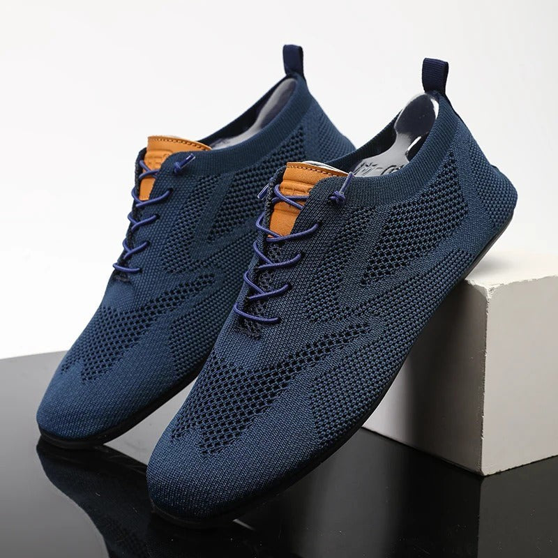 Nola Mesh Knit Slip-Ons - Azure Blue