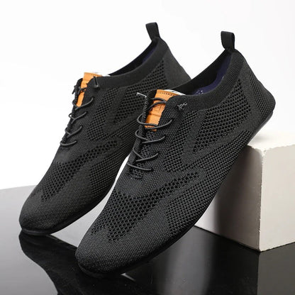 Nola Mesh Knit Slip-Ons - Black