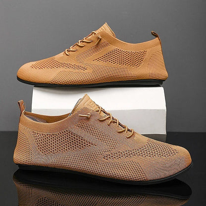 Nola Mesh Knit Slip-Ons - Cinder Brown