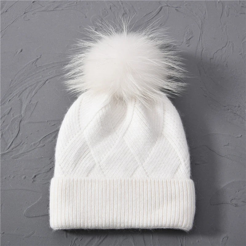 Novara Cashmere Beanie - Winter White