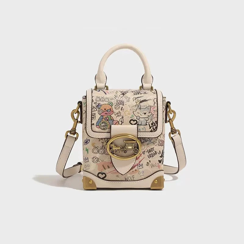 Soho Graffiti Top-Handle Bag - White