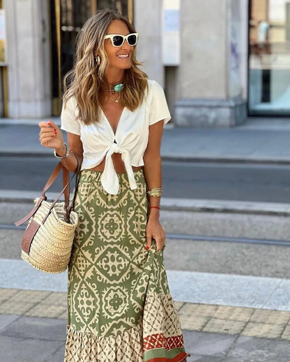 Solstice Printed Midi Skirt