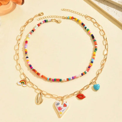Solana Beaded Charm Necklace