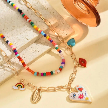 Solana Beaded Charm Necklace