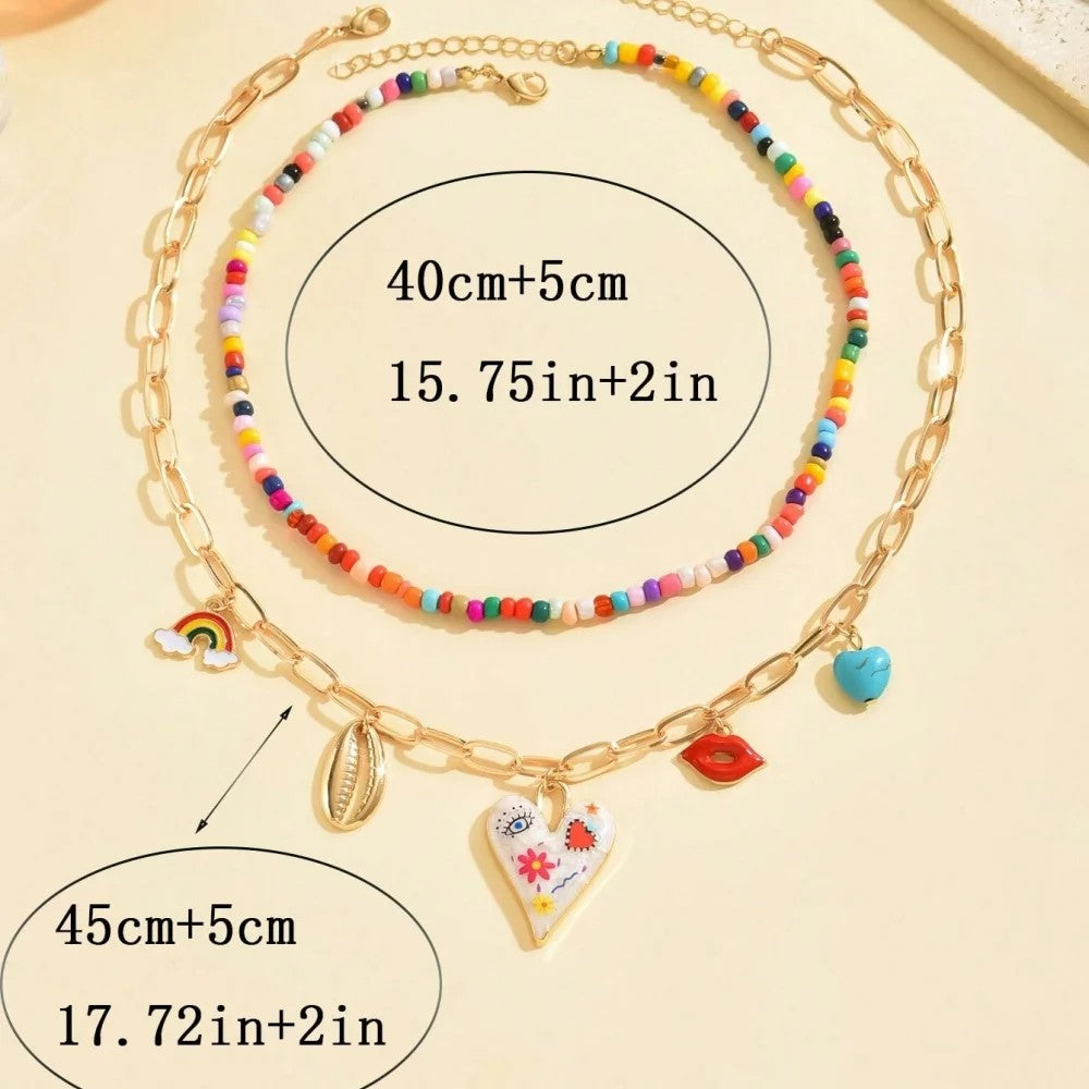 Solana Beaded Charm Necklace