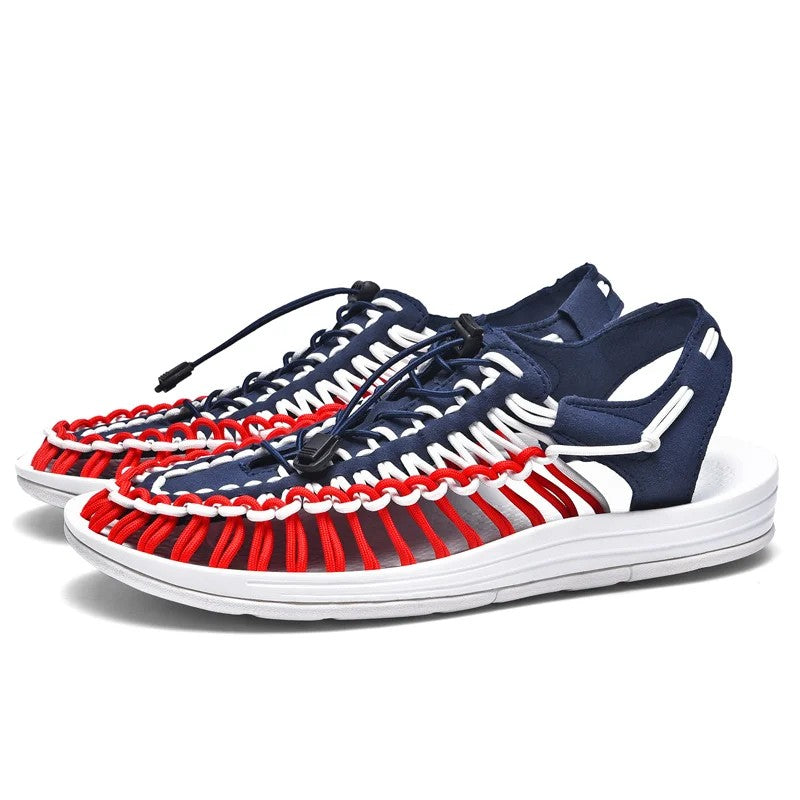 Solana Woven Beach Sandals - Patriot Weave