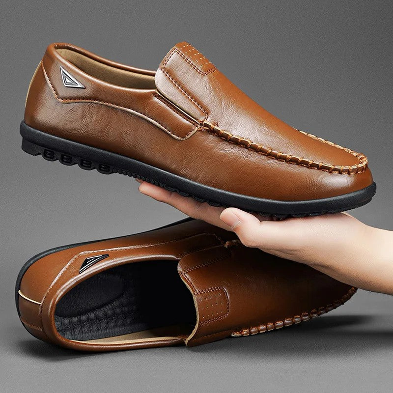 Solani Genuine Leather Loafers - Light Brown