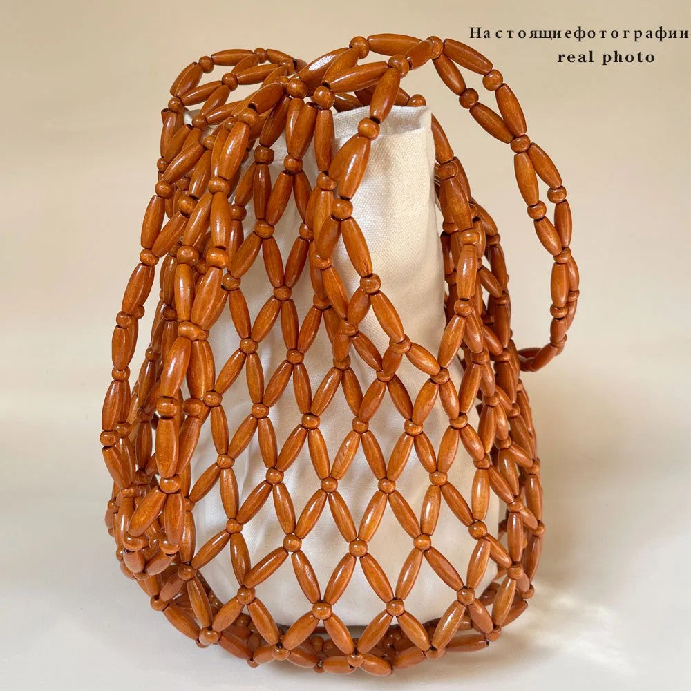Solara Beaded Tote Bag - Terra Cotta