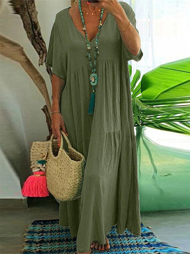 Solara Pleated Maxi Dress - Sage