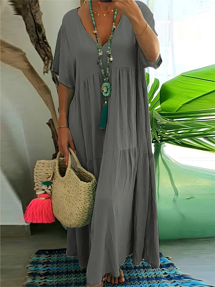 Solara Pleated Maxi Dress - Slate