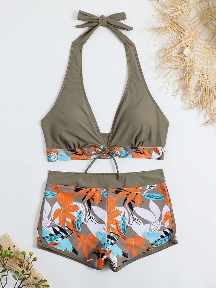 Solara Printed Halter Bikini