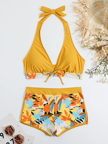Solara Printed Halter Bikini - Lagoon
